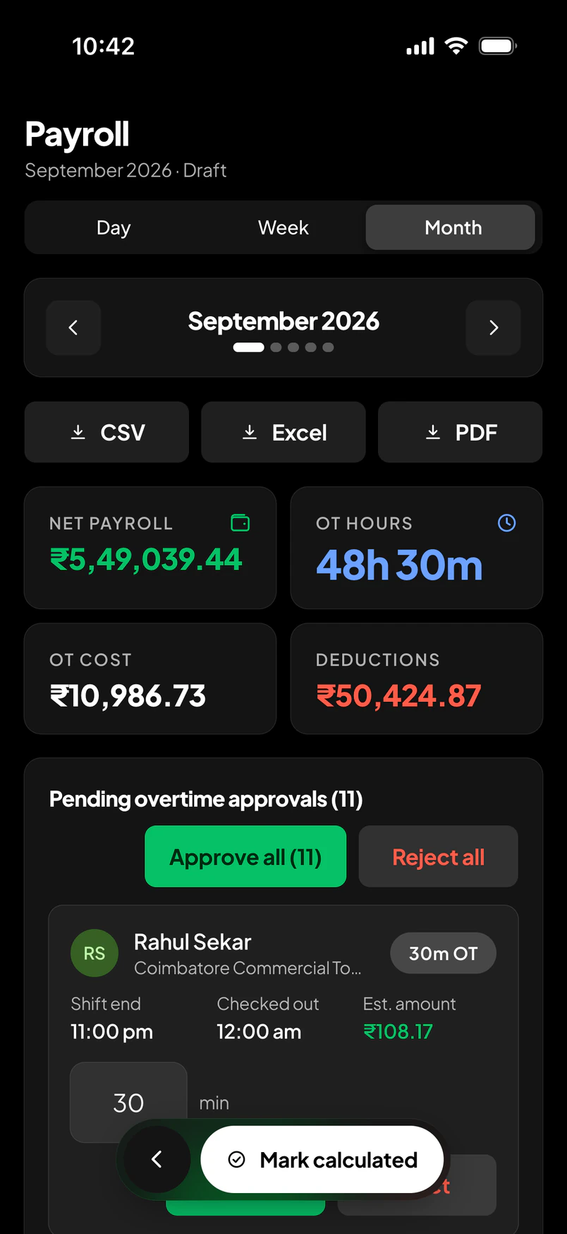 Payroll — Workfence app
